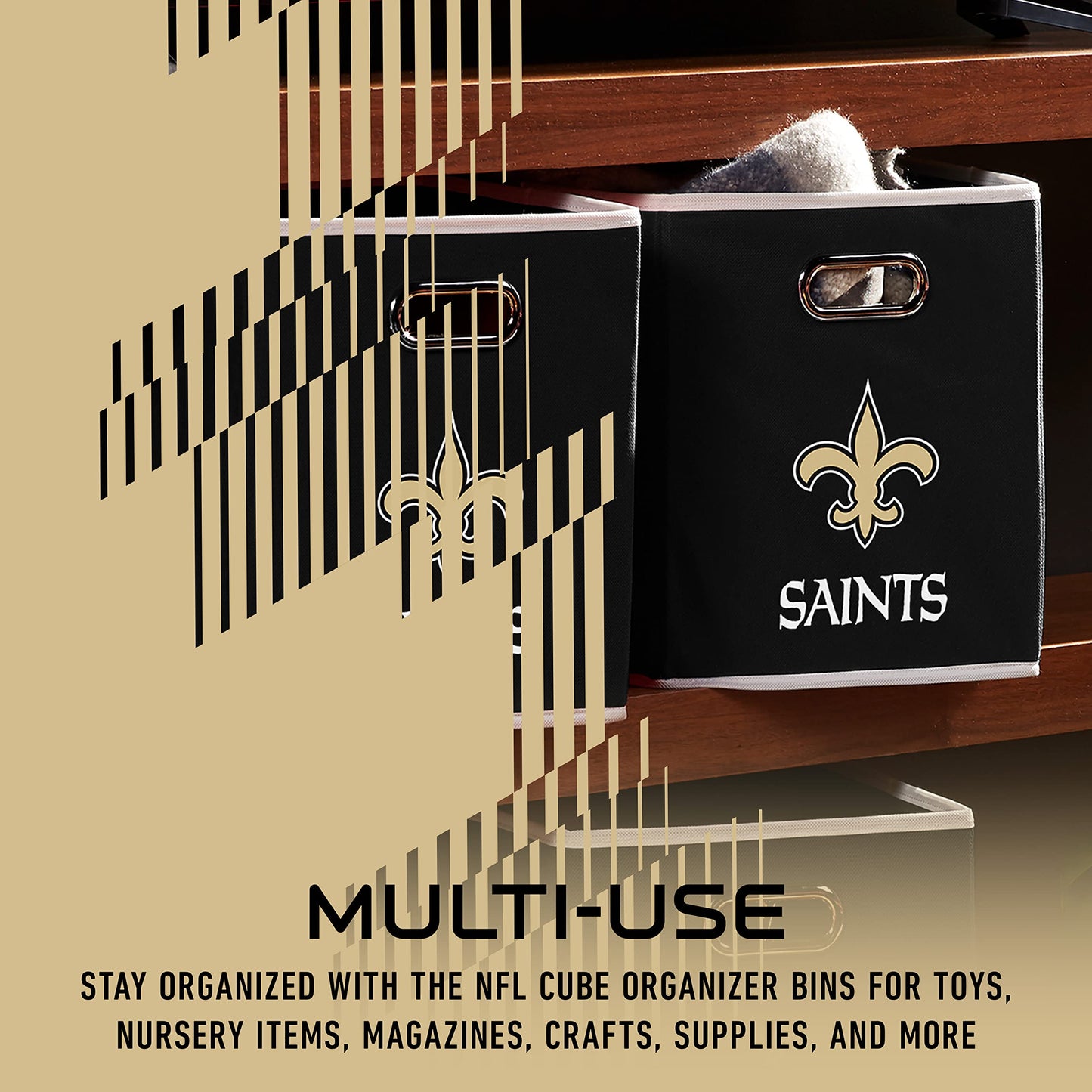 Franklin Sports NFL New Orleans Saints Collapsible Storage Bin