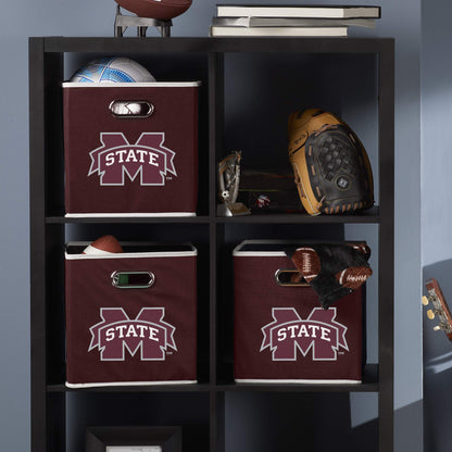 Franklin Sports Mississippi State Bulldogs Collapsible Storage Bin-Made to Fit Storage Bin