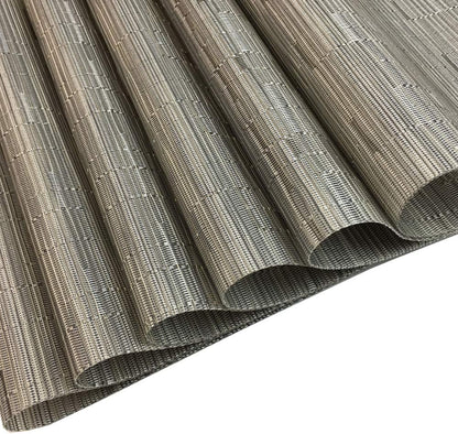 Red-A Placemats Set of 6 for Dining Table Heat-Resistant Washable Place Mats Woven Vinyl Kitchen Table Mats Easy to Clean,Silver Grey