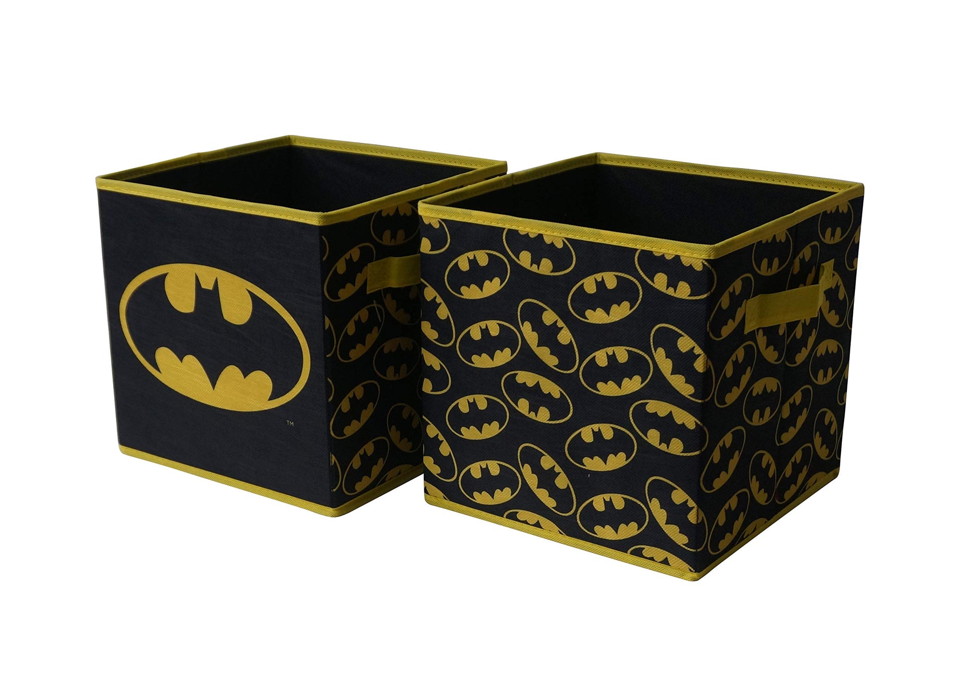 Batman Collapsible Storage Cubes – Set of 2 Foldable Fabric Bins for Kids – Organizer Boxes with