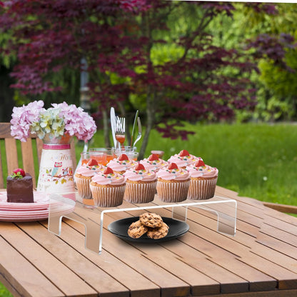 Jusalpha 6mm Thickness Clear Acrylic Display Riser with Tray Handles For Laptop, Notebook, Retail Display Food Display,12" x 8" x 3"