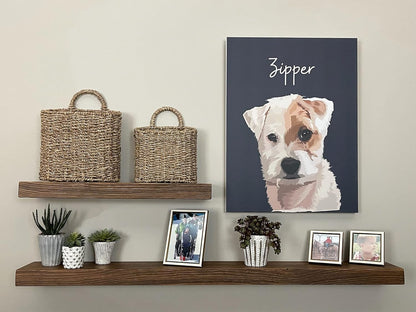 joelsantiques 42 Inch Wooden Floating Shelves for Wall - 42x6x2 in - Made of Natural Wood - Long Heavy Duty Rustic Wall Shelves for Bedroom - Perfect for Living Room, Kitchen - Medium Brown