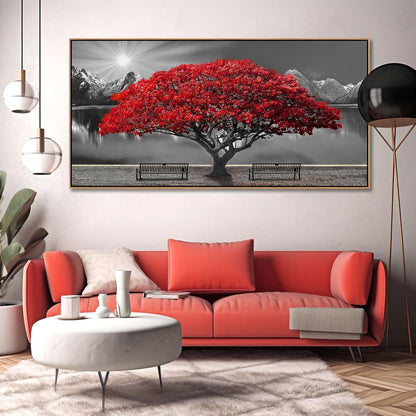 Large Framed Wall Art for Living Room Large Mangrove Landscape Modern Art for Wall Decor Living Room, Bedroom, Office, Home Wall Decor 24x48 inches(With Soild Wood Dark Framed)