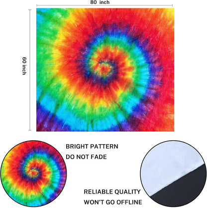 Emvency Tapestry Colorful Rainbow Spiral Tie Dye Pattern Color Dyed Batik Home Decor Wall Hanging for Living Room Bedroom Dorm 60x80 Inches