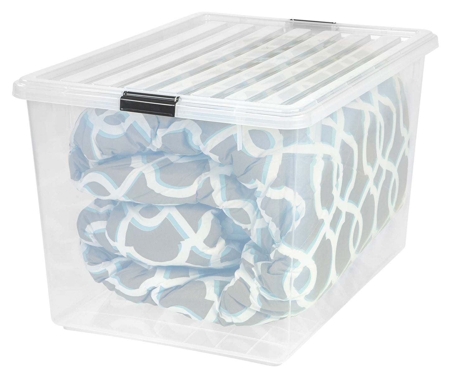 IRIS USA 132 Qt Stackable Storage Bins with Lids, Clear