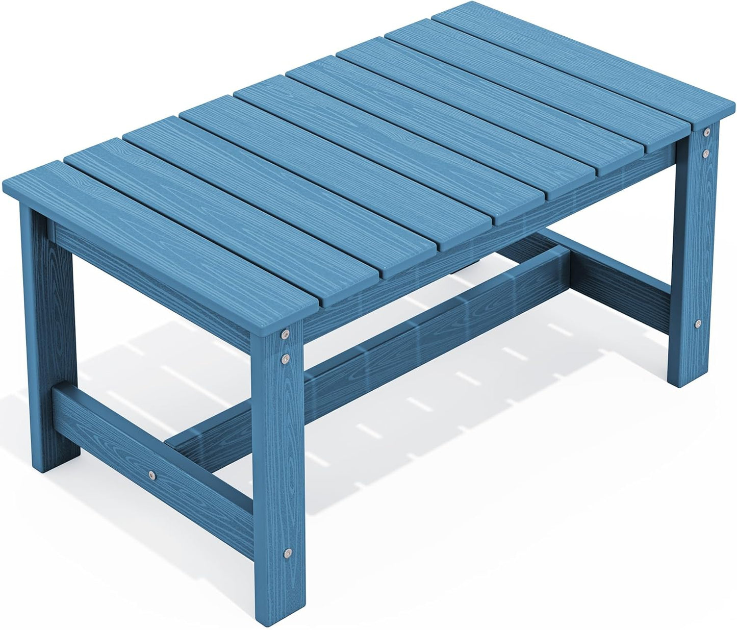 SERWALL Rectangle Outdoor Coffee Table, HDPE Patio Coffee Table, Navy