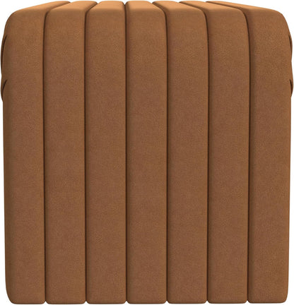 Modern Arch Channel Bedroom Bench Ottoman, 48" Entryway Bench and Shoe Rack, Soft Cushion Bench for Bedroom End of Bed, Ottoman Bench for Living Room, Bedroom, Entryway (Beach Rust Velvet)