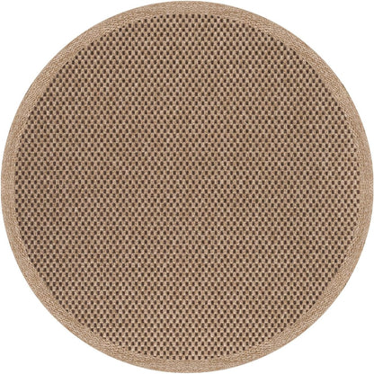 CAMILSON Easy Jute Round Rug 4ft Indoor Outdoor Natural Color Fiber Area Rugs for Living Room Patio and Kitchen Rug, Sisal Boho Woven Design Easy-Cleaning Washable Outside Carpet Alfombras (4 Round)