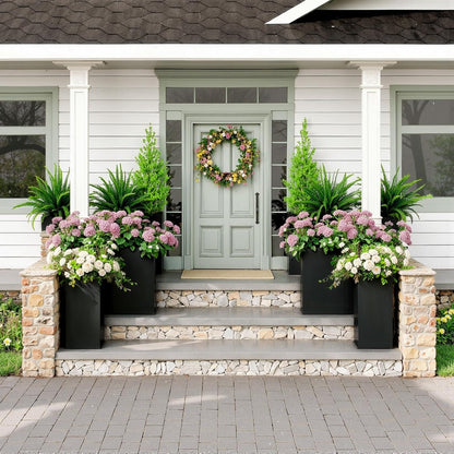 Planter Box Outdoor 38"W x 10.2"D x 30"H- Tall Rectangular Planters for Outdoor Patio/Porch, All-Weather with Anti-dumping Kit, Durable Galvanized Steel, Modern Design for Plants, Flower,Garden