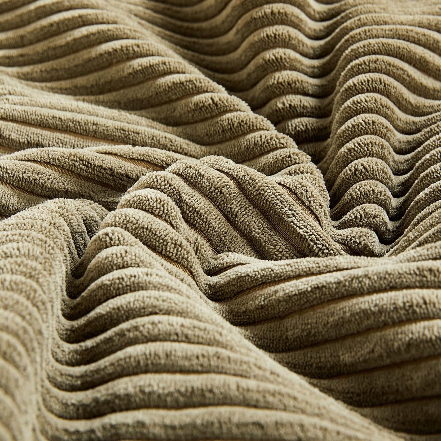 Fancy Homi 2 Packs Olive Green Decorative Throw Pillow Covers 20x20 Inch for Living Room Couch Bed Sofa, Rustic Farmhouse Boho Home Decor, Soft Corss Corduroy Patchwork Accent Cushion Case 50x50 cm