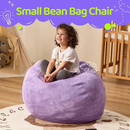 Bean Bag Chairs Teardrop Bean Bag Chair Beanbag Chair with Memory Foam Filled Machine Washable Cover for Living Room, Bedroom (Small,Purple)
