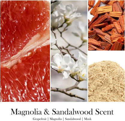 Scented Candles for Home - Magnolia & Sandalwood Candle | Aromatherapy Candle Gift for Women & Men, Soy Candles for Home Scented - 7oz