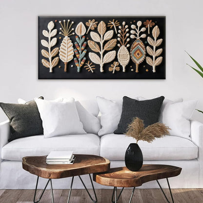 Tsomzxng Boho Black Wall Art Modern Wall Art Bohemian Feather Canvas Wall Art Decor For Apartment Dorm Living Room Bedroom Nursery Backdrop Home Wall Decor20 W X 40" L