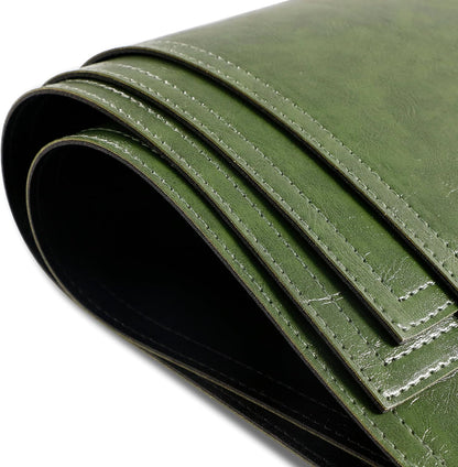 Waterproof PU Placemats, Faux Leather Dining Table Mat, Set of 4, Easy to Wipe Off Scrub Vinyl Mat, Heat & Stain Resistant for Office Conference Table, Home Decor