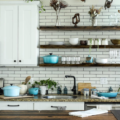 URBANDI, Rustic Floating Shelves, Set of 2, Hidden Bracket, Solid Wood, Heavy Duty, Wall Mounted Shelves, (Dark Brown, 36Wx10D)