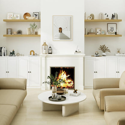 Heimlove Oak Bathroom Shelves Floating Shelves for Wall Shelf Over Toilet Long Wall Mounted Modern Farmhouse,48 x 12 Wall Shelves with Invisible Brackets for Living Room, Kitchen, Bedroom