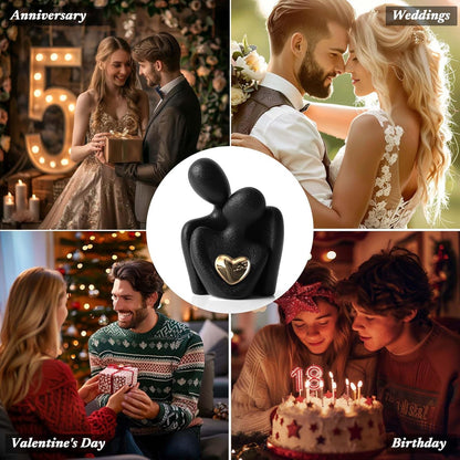 XMGZQ Mini Couple Statue Tv Stand Decor Items for Living Room Home Decor,Bedroom Decor for Couples Sculpture for Anniversary Wedding,Love Gifts for Couples 2025,Knick Knacks for Shelves