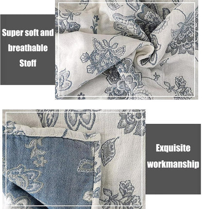 MSGKV Boho Throw Blanket for Couch Sofa Bed Decor, 100% Cotton Blankets Warm Versatile KnitWoven Blanket, Super Soft Warm & Decorative Blanket for Sofa Bed Living Room, 78''Wx 90''L