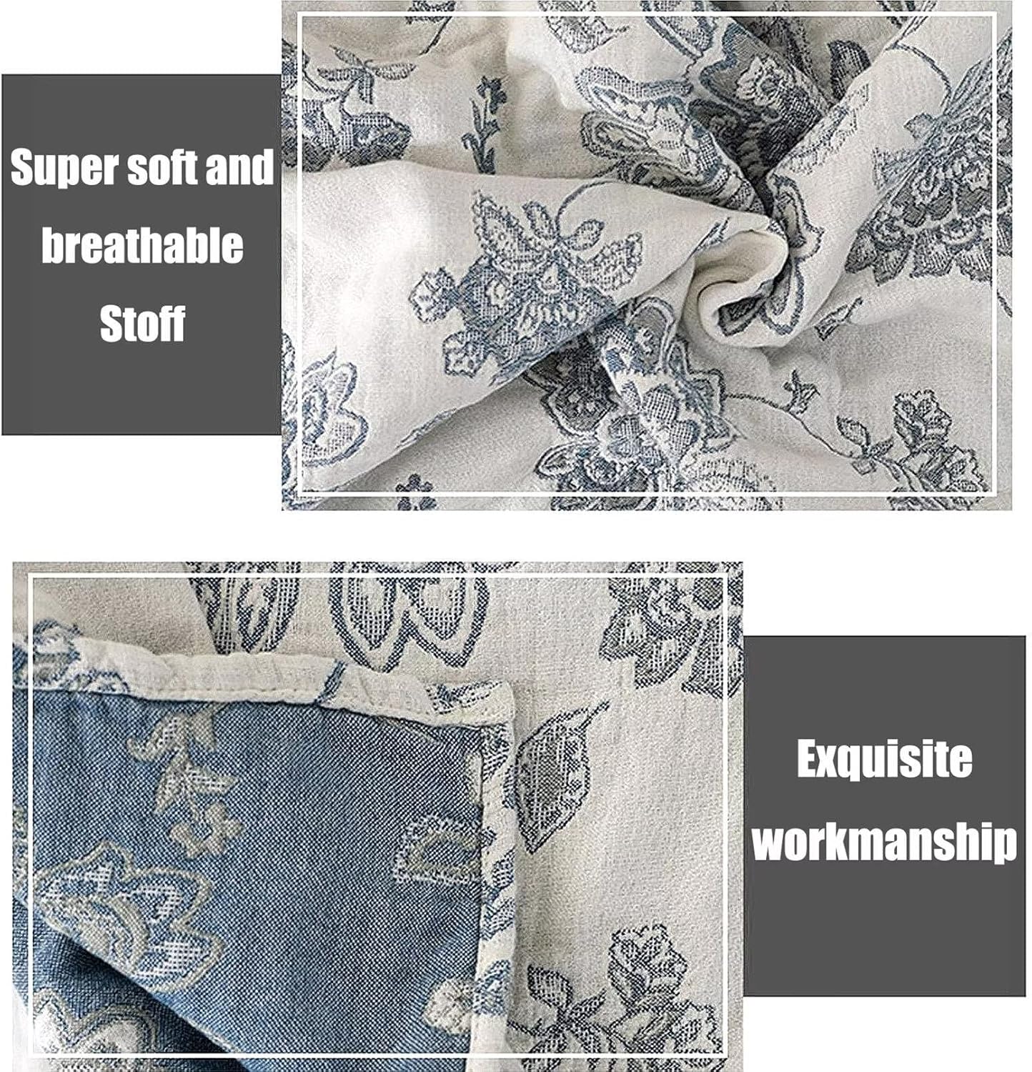 MSGKV Throw Blanket 100% Cotton Blankets Stitch Blanket,Versatile Knit Woven Super Soft Warm & Decorative Blankets for Chair Bed Sofa Couch and Bedroom Living Room,60''Wx 80''L