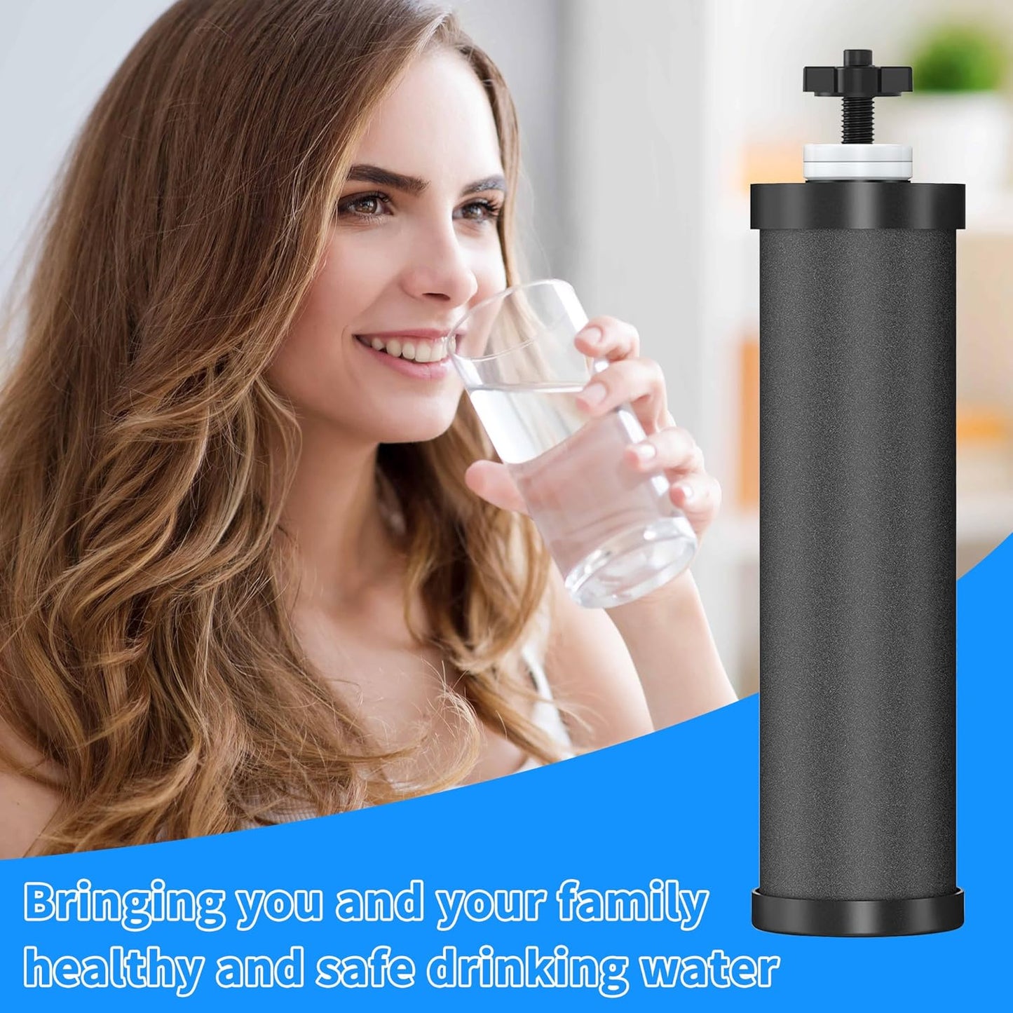 2 Pack Black Filters, Water Filter Replacement for Berkey BB9-2, Compatible with Berkey Gravity Water Filter Systems