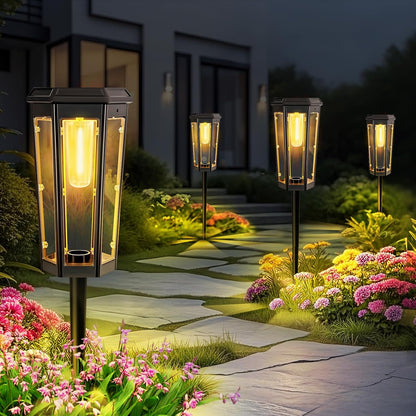 Solar Pathway Lights, Upgraded Solar Bright LED Path Lights, Outdoor Waterproof Garden Landscape Lighting with 2 Lighting Modes & Auto On/Off, for Yard, Landscape, Patio, Lawn, Path, Walkway, Driveway