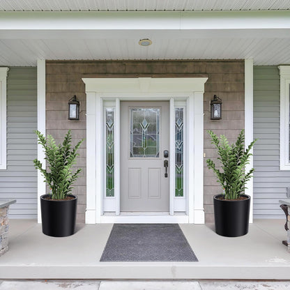 Tall Round Planter Set of 2, 20" Large Planter Pots with Built-in Drainage and a Water Level Monitor and Wheels for Patio, Porch, Living Room, or Home Office