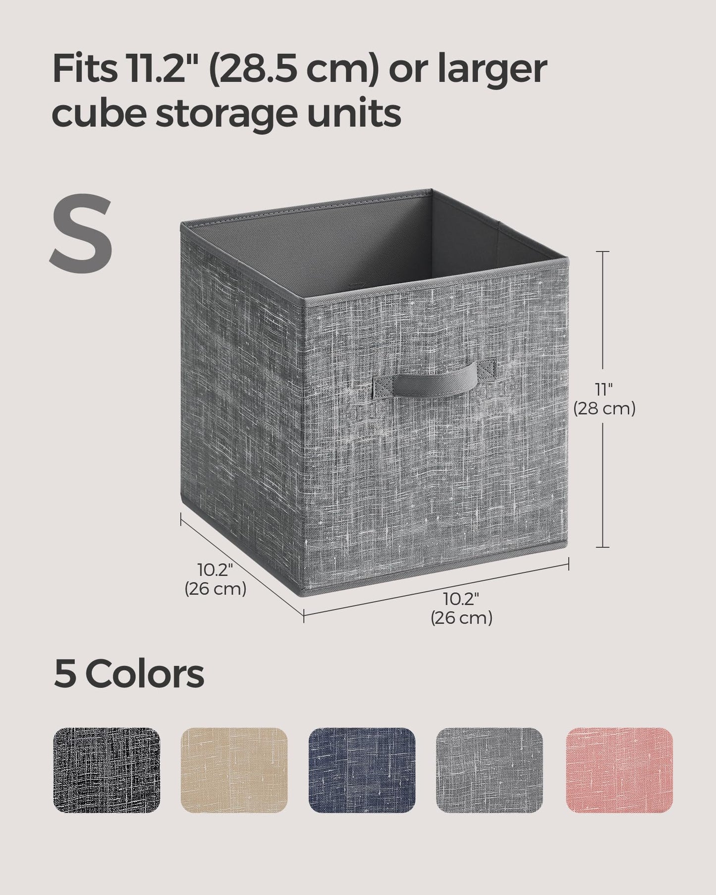 SONGMICS Storage Cubes, Set of 8, 11-Inch Foldable Closet Organizers