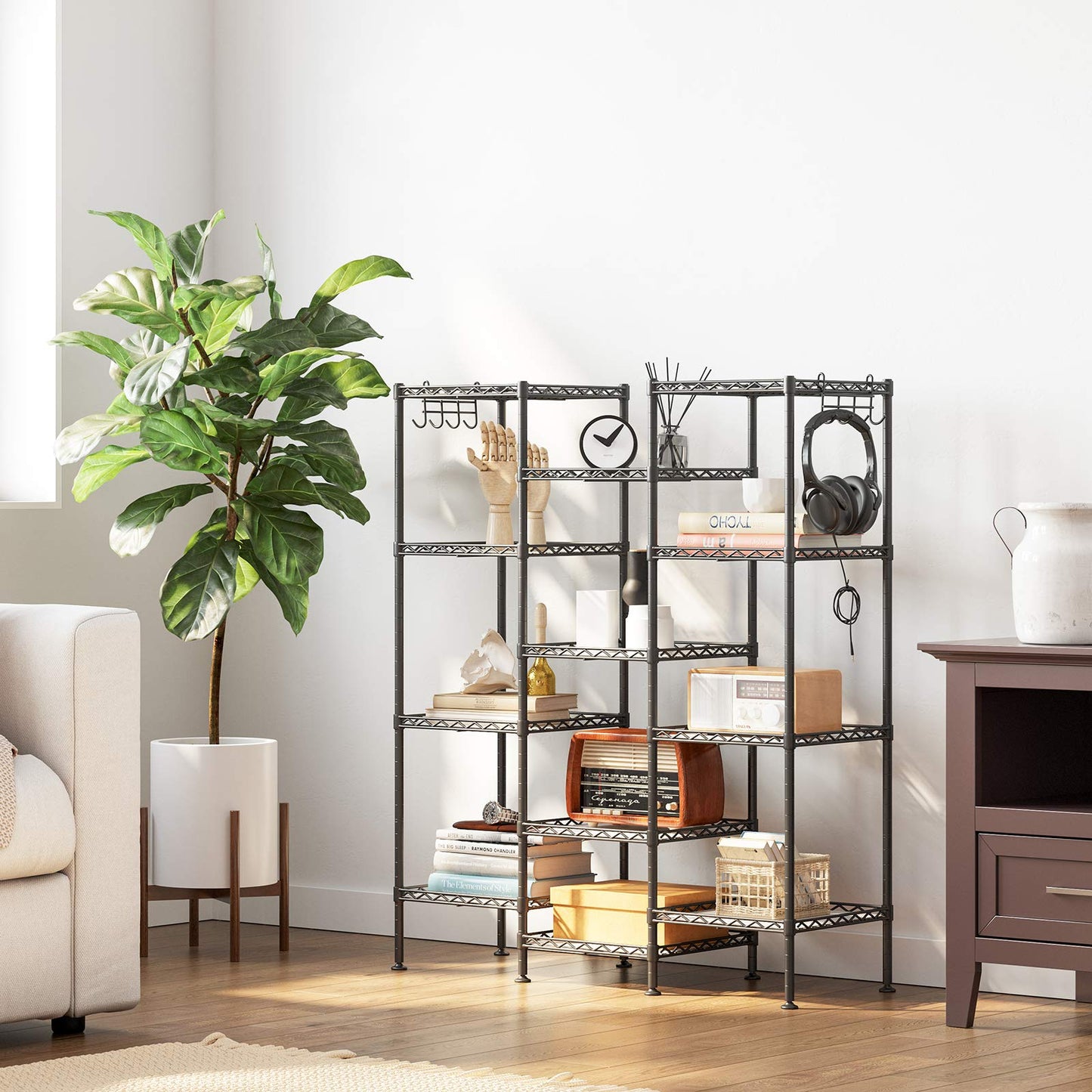 SONGMICS Storage Shelf, Bathroom Shelf for Small Space, 4 Tier