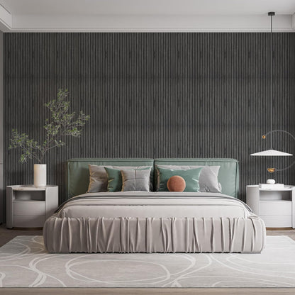 IZODEKOR 3D Wood Effect Styrofoam Wall Panels - Faux Wood Look Wall Panels for Living Room - Fake Acoustic Wood Slat Wall Panels - Pack of 10, Covers 50 sq ft.