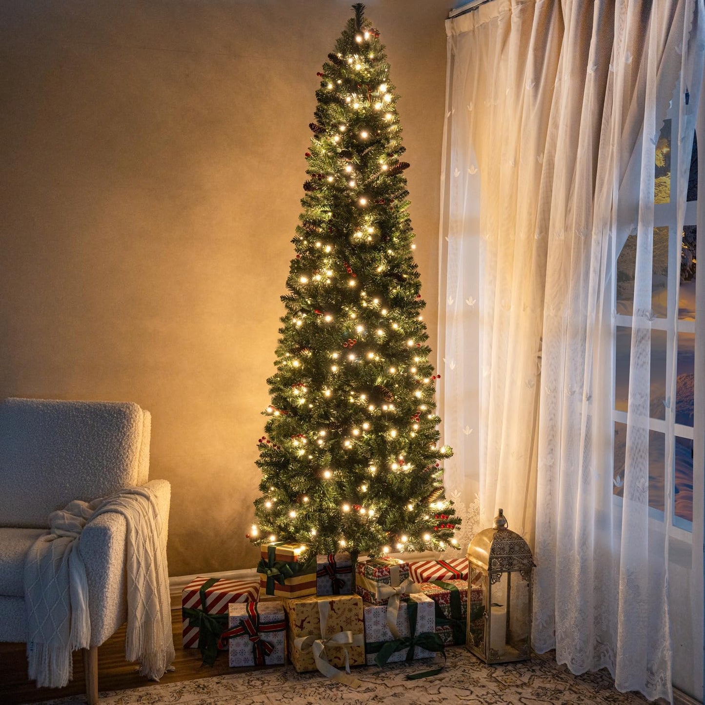 Belen Pencil Christmas Tree Green/7.5ft