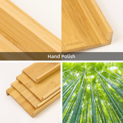 Spice Drawer Organzier,4 Tiers- 8Pcs Bamboo Spice Rack Tray Insert for Cabinet Drawer Countertop, Kitchen Seasoning Storage Drawer Organization,22" Wide x 15.8" Deep （Hold UP To 48 Jars