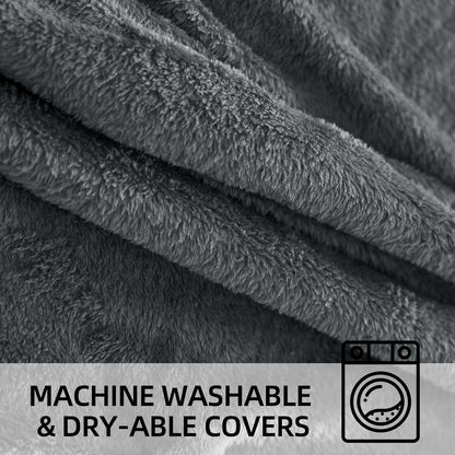 Bean Bag Chair 5Ft, Memory Foam Filled, Large Beanbag Chairs for Adults and Teens, Soft Sofa with Removable Flannel Cover, Round Couch for Living Room Bedroom College Dorm (Dark Gray, 5FT-60×60"×24")