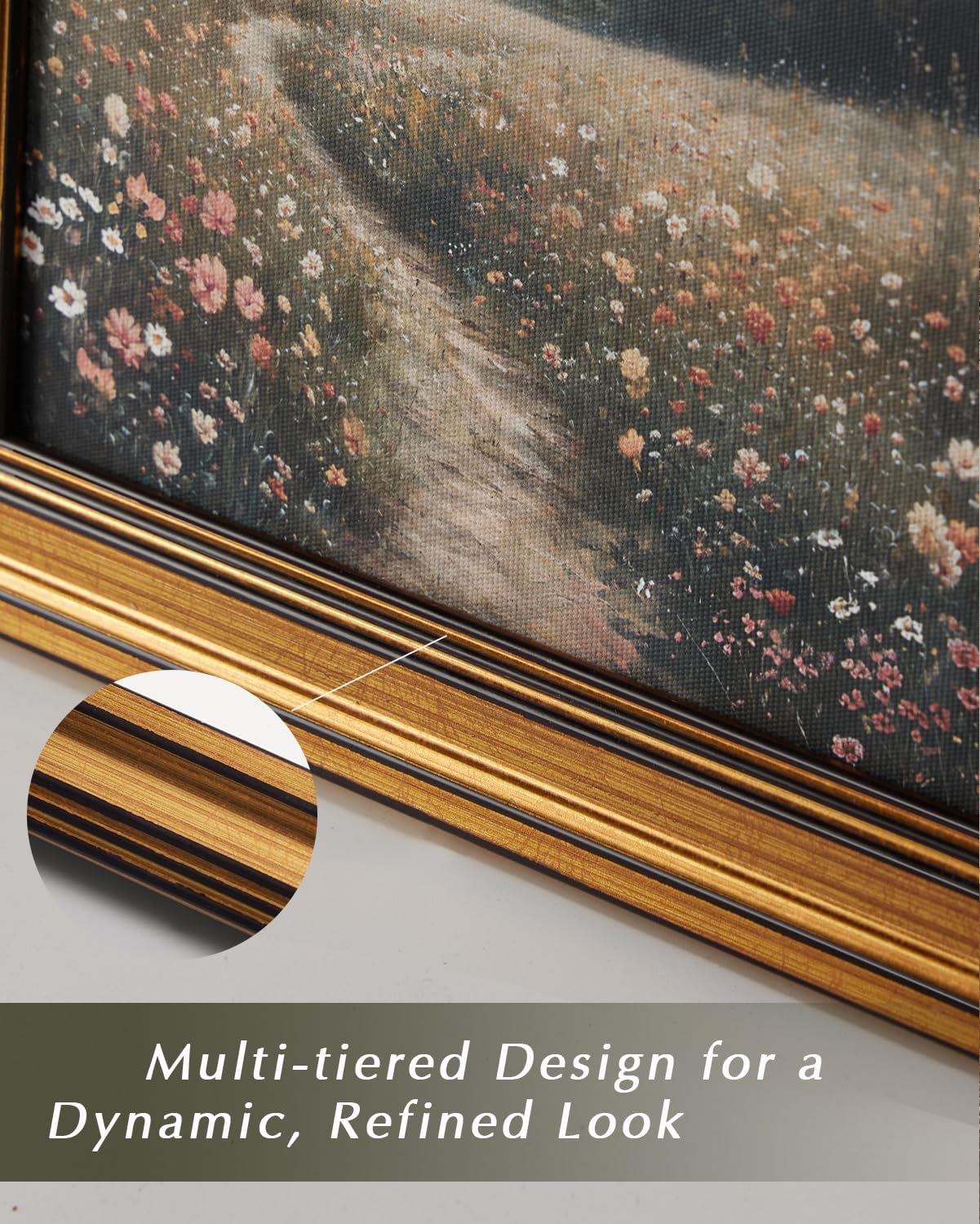 HUARCEY Gold Framed Vintage Wall Art for Living Room, Landscape Painting Prints Shelf Decor for Kitchen, Aesthetic Bedroom Wall Art, Christmas Gifts for Friends or Family (Sea or Sky - 12"x16")