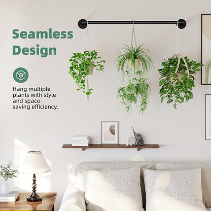 Plant Hanger Indoor Hanging Planters for Indoor Plants Hanging Plant Holder Black Metal Rod(Pot/Chain/Plant not Included