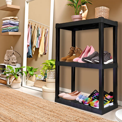 Oskar Heavy Duty Plastic Storage Shelves- for Garage, Kitchen, Bathroom Basement Kids Room