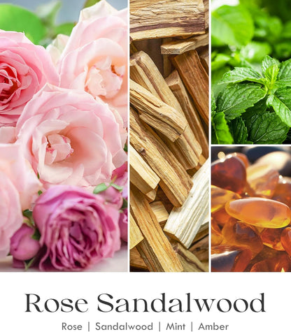 AOOVOO Rose Sandalwood Candles - 9 oz Scented Candles, Aromatherapy Candle, Soy Candle for Home Scented