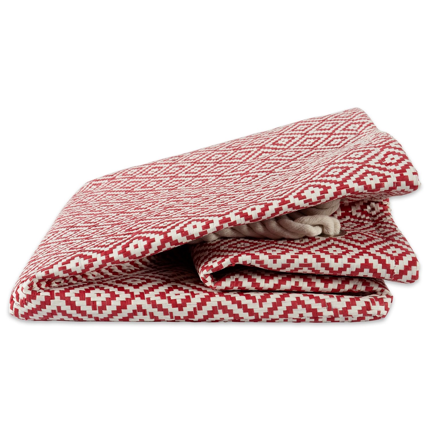 DII Woven Paper Storage Bin, Geo Diamond, Rust, Medium Rectangle