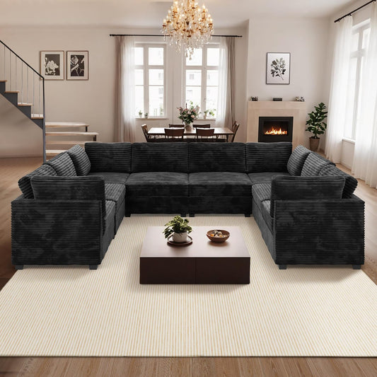 ovios Sectional Sofa Couch with U-Shape Chaise Oversized, Comfy Modular Cloud Couches with Deep