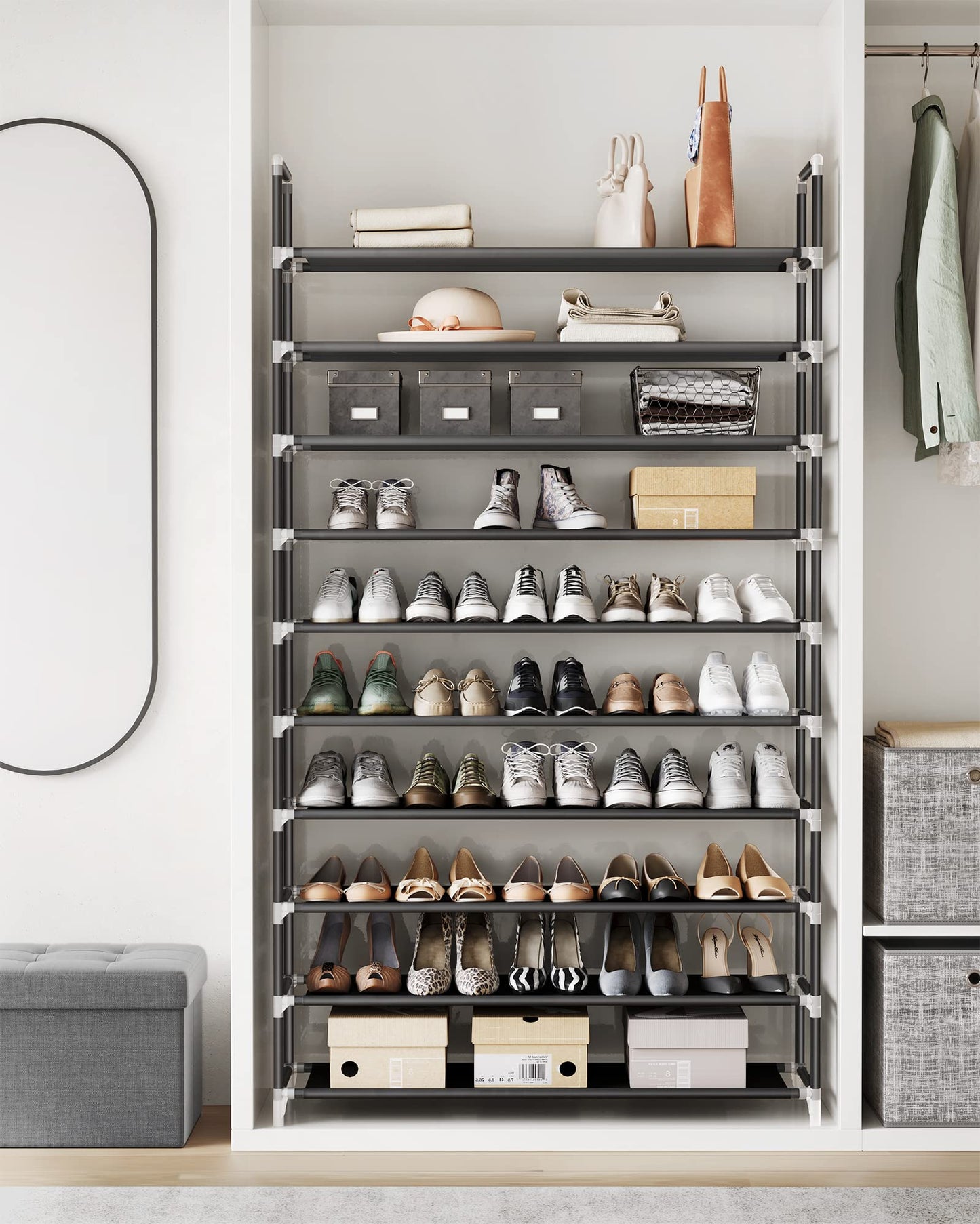 SONGMICS Shoe Rack, 10-Tier Shoe Shelf, Shoe Storage Organizer