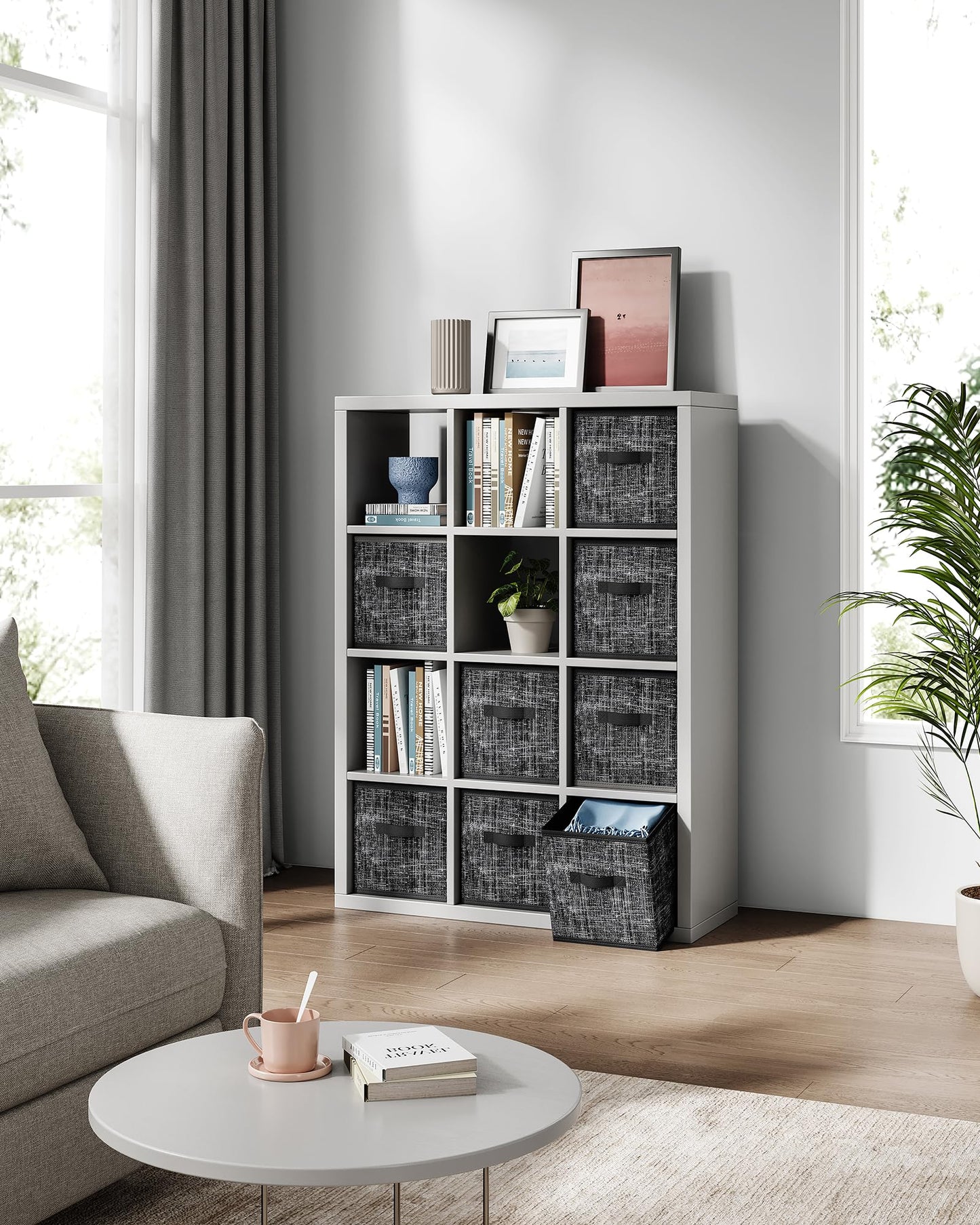 SONGMICS Storage Cubes, Set of 8, 11-Inch Foldable Closet Organizers