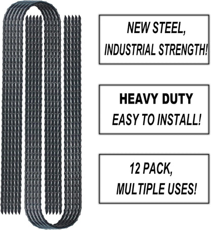 DTANX 12 Pack 12 Inch Rebar Stakes Heavy Duty Trampoline Anchors, Garden Stakes Tent Stakes Steel Ground Anchors, Black