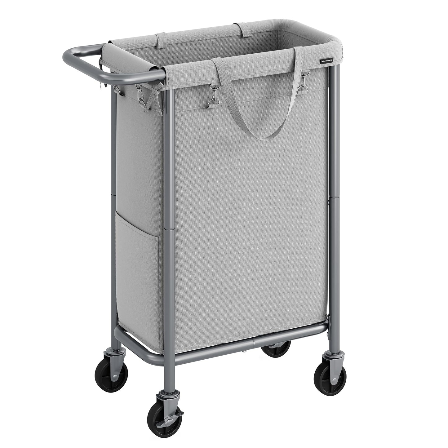 SONGMICS Laundry Basket with Wheels, Rolling Laundry Hamper, 23.8 Gallons (90 L), Removable Liner