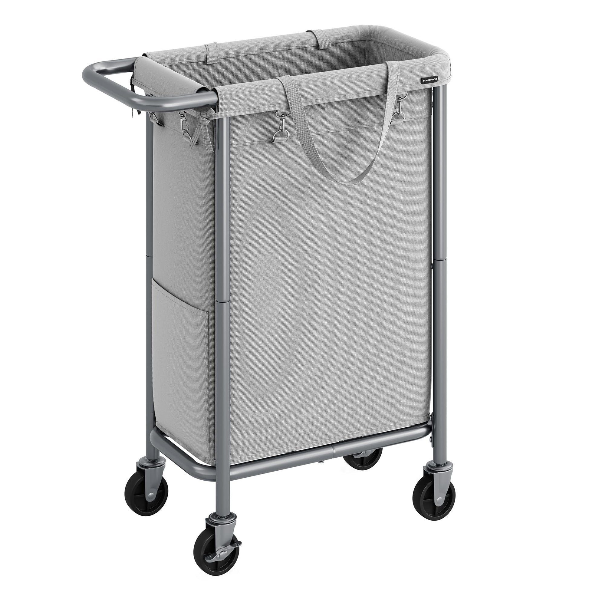 SONGMICS Laundry Basket with Wheels, Rolling Laundry Hamper, 23.8 Gallons (90 L), Removable Liner