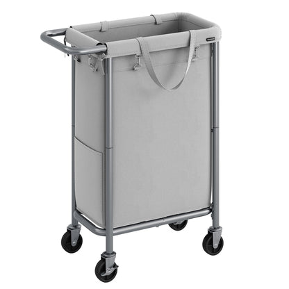 SONGMICS Laundry Basket with Wheels, Rolling Laundry Hamper, 23.8 Gallons (90 L), Removable Liner
