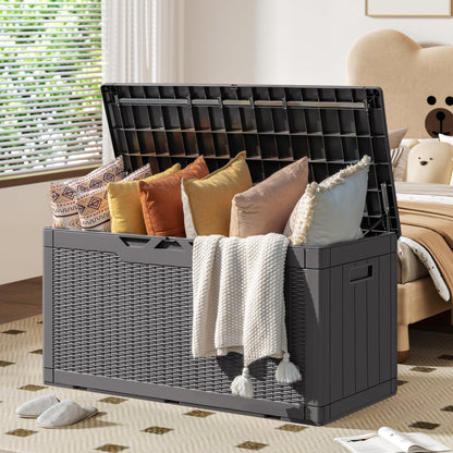 YESHOMY 100 Gal Plastic Storage Bins with Lid Stackable Box Organizers for Living Room, Office