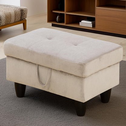 Ottoman Rectangular Storage Ottoman Bench, Footrest Stool Footstool with Lid for Living Room, Bedroom, Entryway, Brown, 28.5"x19"x17.5"