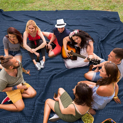 PHF 100% Cotton Waffle Blanket Oversized King 120"x120", Lightweight Breathable Extra Large 10'x10' Summer Blankets for Bed, Giant Big Luxury Aesthetic Woven Bedding for Home Decor, Bright Navy Blue