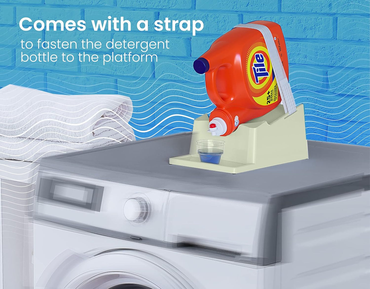 TidyFriend Laundry Detergent Holder Stand with Drip Tray, 2 Pack Laundry Soap Holder with Non-Slip Rubber Feet for Washing Space Organization, Angled Downward Slope for Easy Pouring (Green)