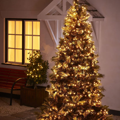 Dazzle Bright 132FT 400 LED Christmas Lights, Christmas String Lights Plug in with 8 Modes, Waterproof Christmas Decorations for Xmas Indoor Outdoor Party Home Tree Decor, Warm White