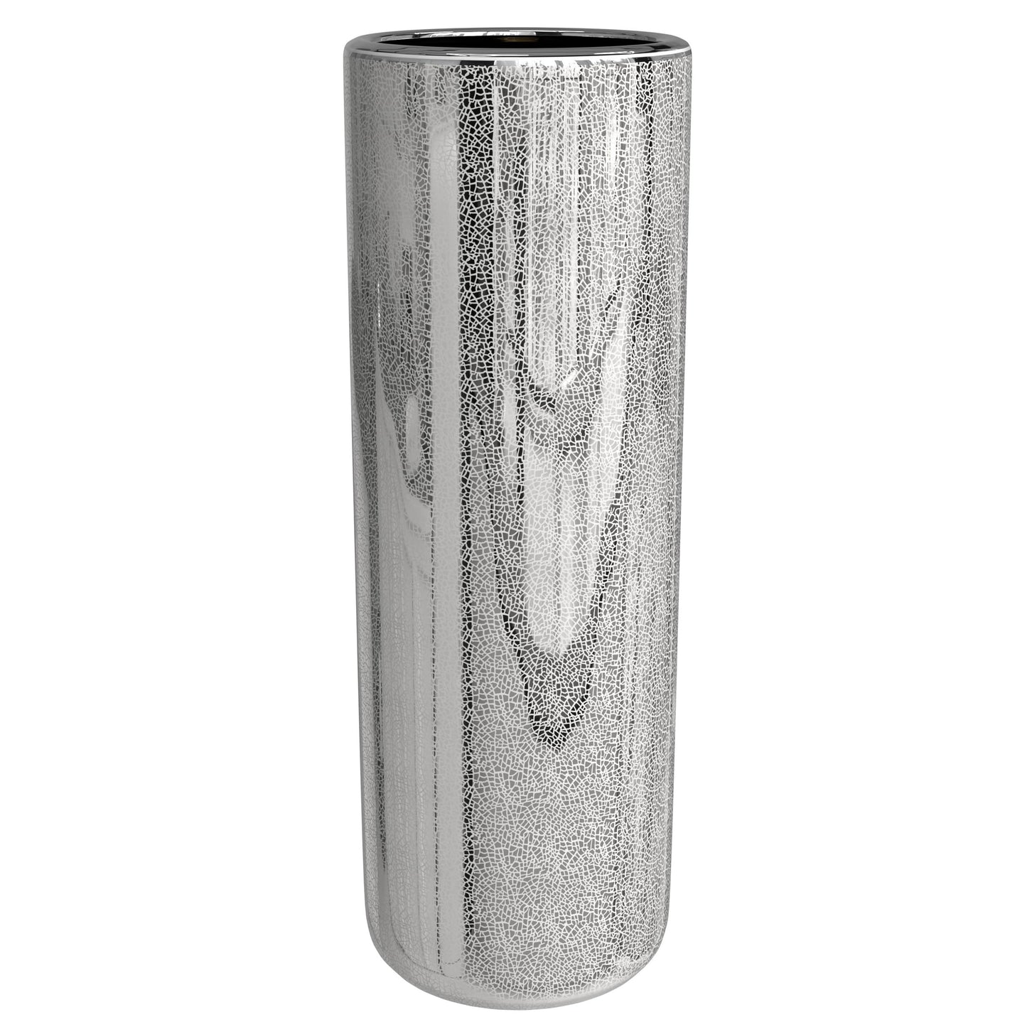 Red Lantern 24" Silver Crackle Umbrella Stand